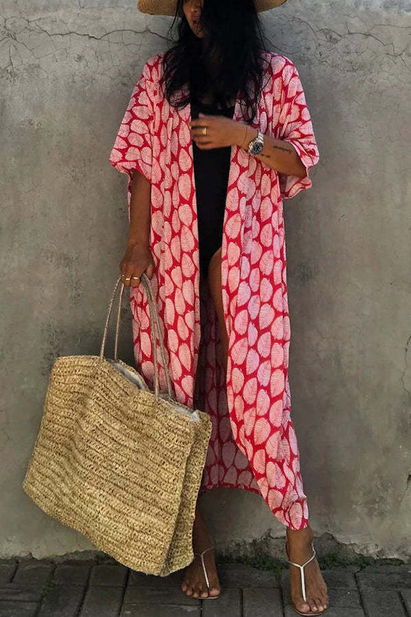 Hidden Island Boho Printed Kimono Beach Cover-up-consonak