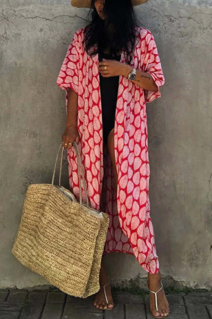 Hidden Island Boho Printed Kimono Beach Cover-up-consonak
