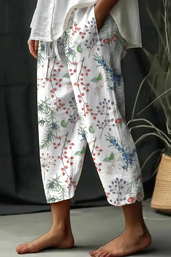 Casual Unique Printed Button Pocket Pants-consonak