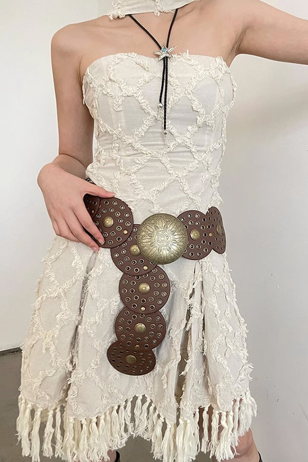 Ethnic Retro Round Hollow Belt-consonak