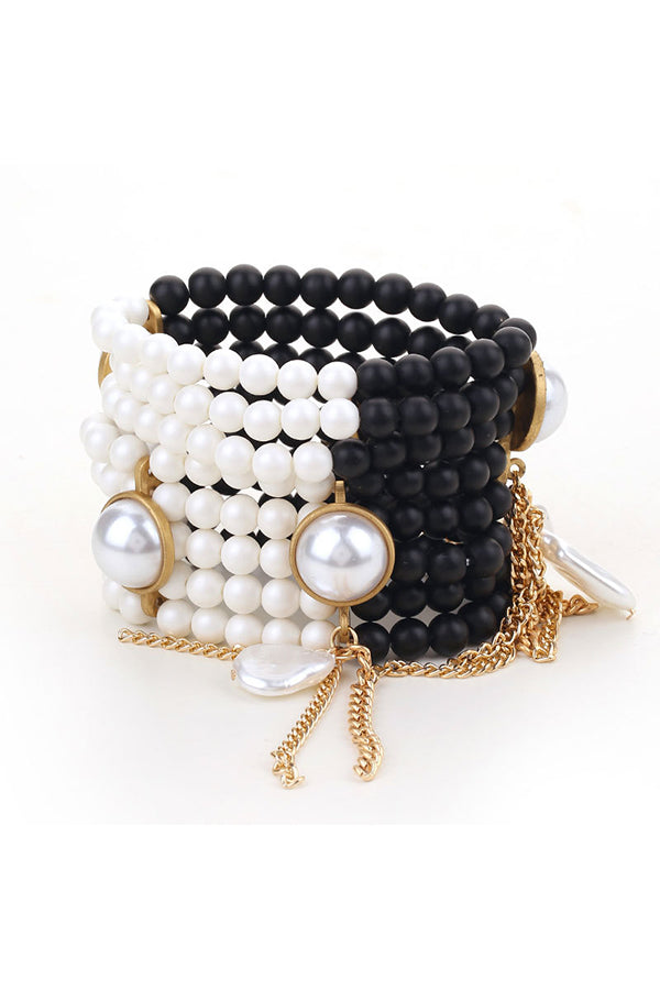 Multi-strand Faux Crystal Bead Bracelet-Consonak