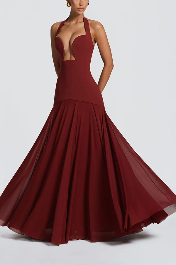 Seraphina Deep V Maxi Dress-Consonak