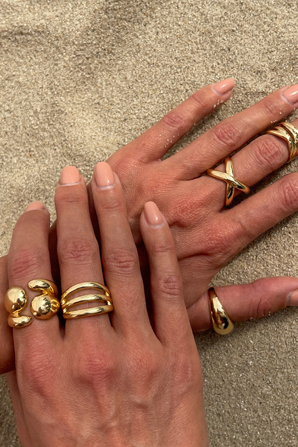 Geometric Cross Open Ring | Consonak