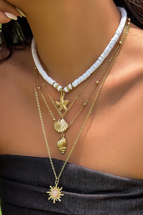 Bohemian Imitation Pearl Shell Multi-layered Necklace | Consonak