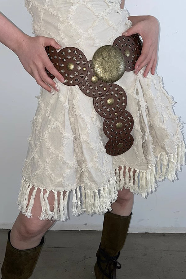 Ethnic Retro Round Hollow Belt-consonak