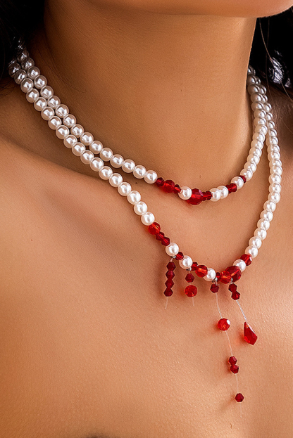 Gothic Blood Drop Tassel Halloween Personalized Necklace-consonak