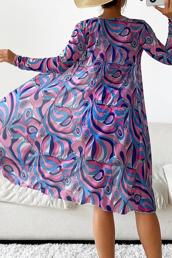 Unique Printed Paneled Lace Up Pleated Three Pieces Swimsuit Set-consonak