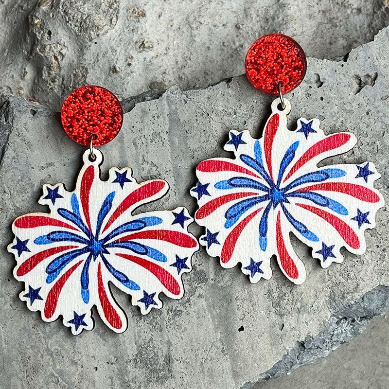 American Independence Day Flag Earrings-consonak