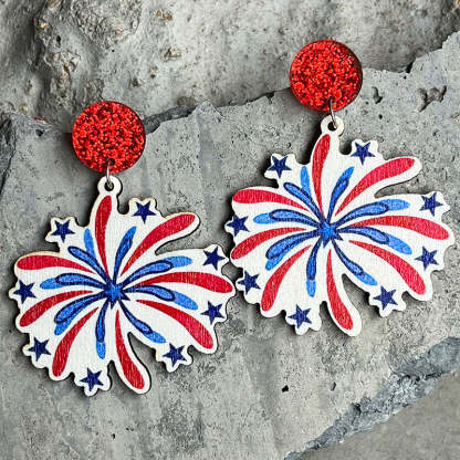 American Independence Day Flag Earrings-consonak