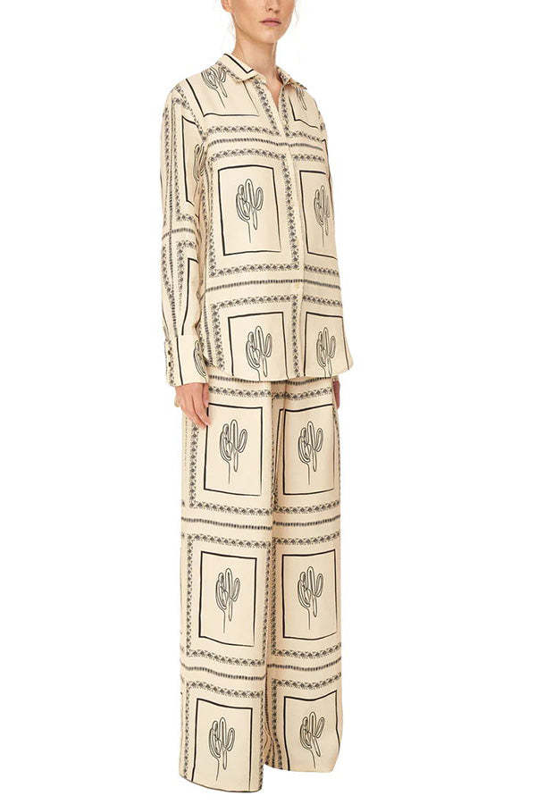 Bassett Linen Blend Elastic Waist Pocketed Wide Leg Pants-consonak