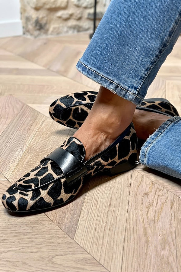 Leopard Print Low-cut Loafers-Consonak