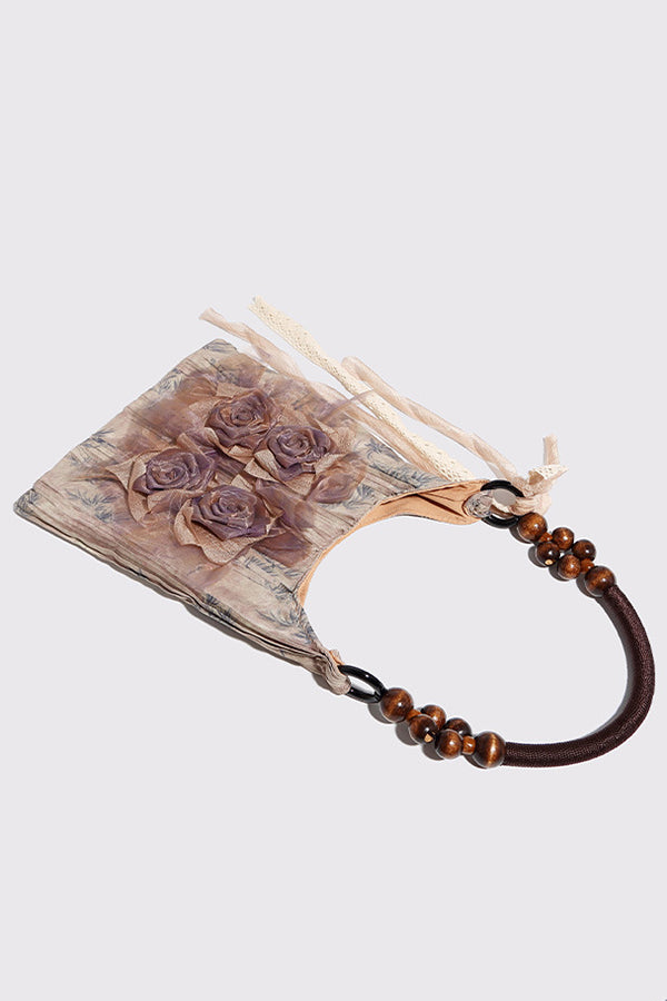 Fashion Tie-dye Rose Flower Shoulder Bag-consonak