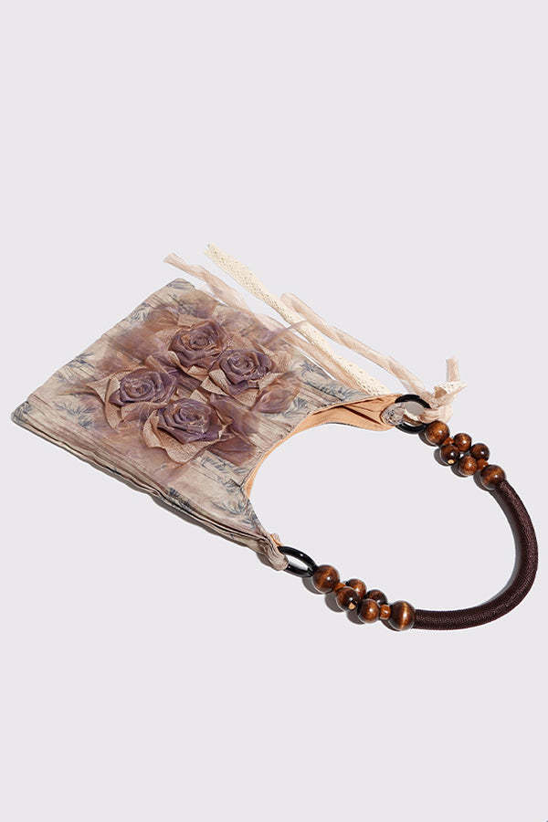 Fashion Tie-dye Rose Flower Shoulder Bag-consonak