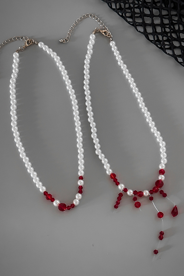 Gothic Blood Drop Tassel Halloween Personalized Necklace-consonak