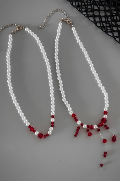 Gothic Blood Drop Tassel Halloween Personalized Necklace-consonak