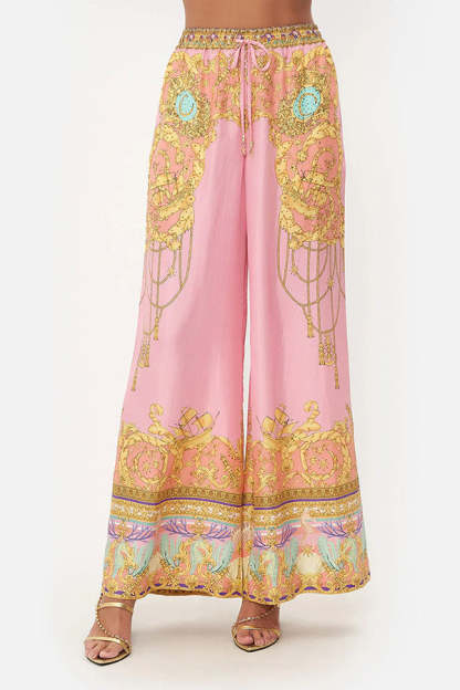 Mermaid Motel Unique Print Long Sleeve Loose Shirt and Elastic Waist Pants Set-consonak