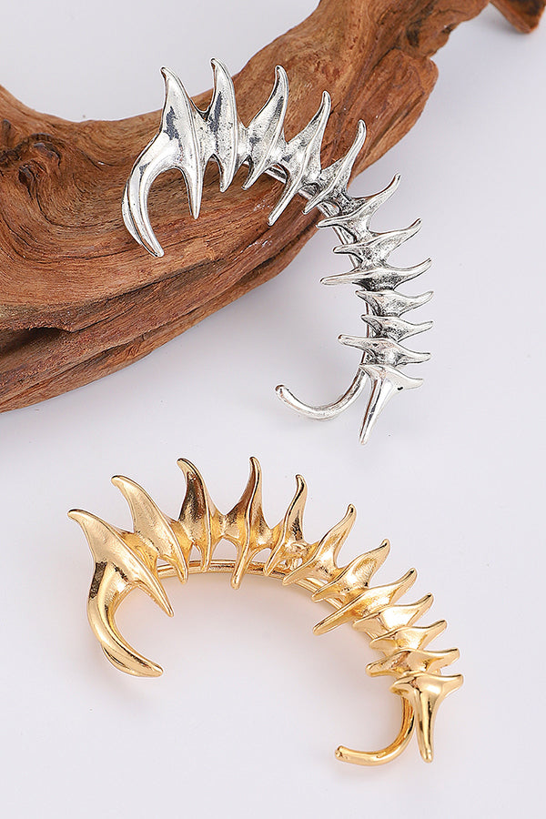 Thorn Spine Skeleton Mechanical Wind Earhook | Consonak