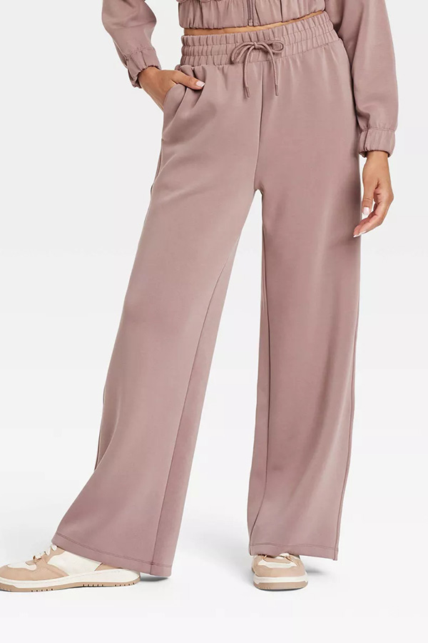 Airy Sleek Full Zip Jacket and High Rise Elastic Waist Pocket Wide Leg Sweatpants Set-consonak