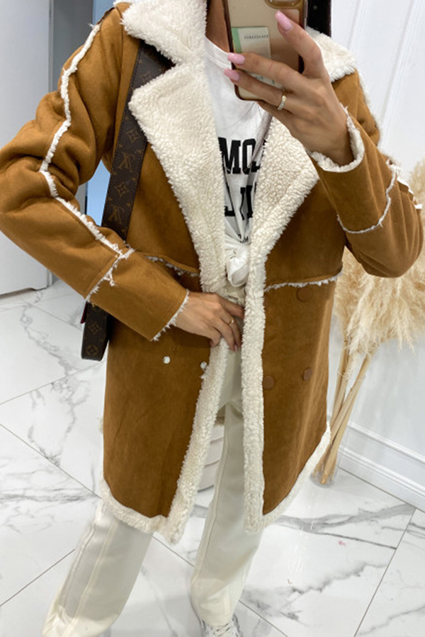 Fashionable Lamb Wool Patchwork Casual Jacket-consonak