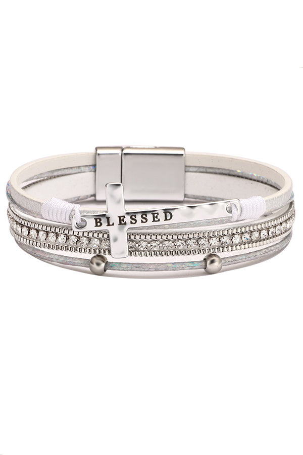 Bohemian Cross Diamond Magnetic Clasp Bracelet | Consonak