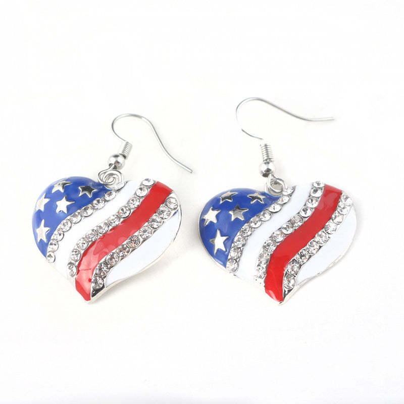 Independence Day American Flag Soft Metal Earrings-consonak
