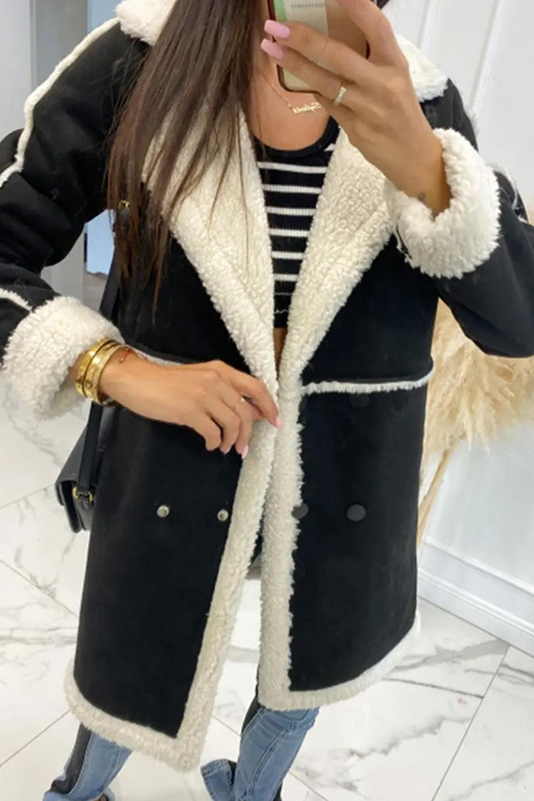 Fashionable Lamb Wool Patchwork Casual Jacket-consonak