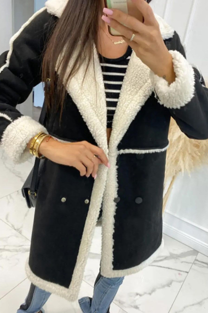 Fashionable Lamb Wool Patchwork Casual Jacket-consonak