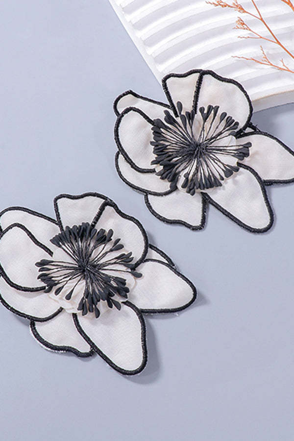 Fashionable Fabric Multi-layered Colorful Flower Earrings-consonak