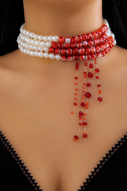 Gothic Blood Drop Tassel Halloween Personalized Necklace-consonak