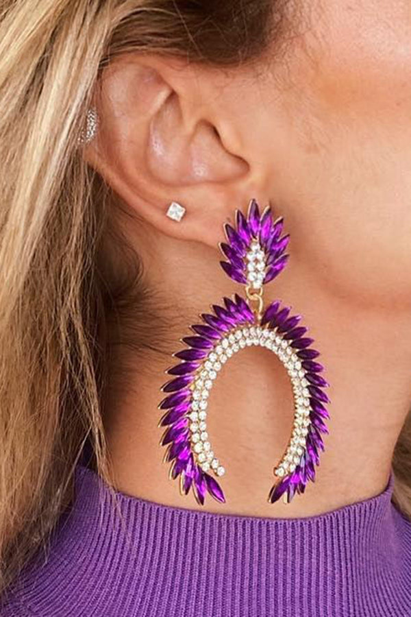Geometric Peacock feather earrings-consonak