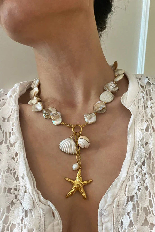 Exaggerated Irregular Shell Collarbone Necklace | Consonak