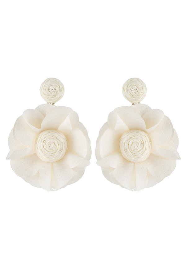 Bohemian Resort Style Fabric Flower Earrings-consonak