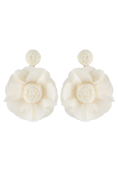 Bohemian Resort Style Fabric Flower Earrings-consonak