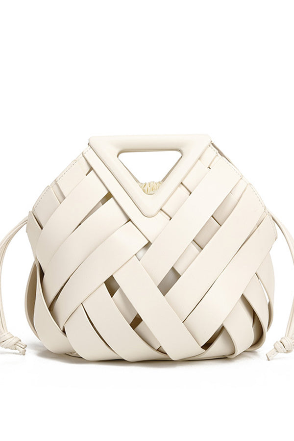 Fashion Triangle Woven Large-capacity Handbag