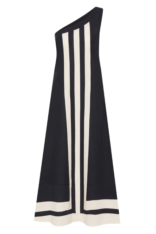 Striped Off-shoulder Dress-Consonak