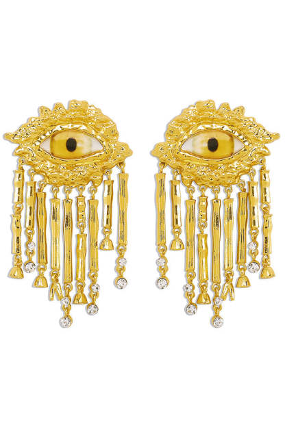 Vintage Evil Eye Tassel Earrings-consonak