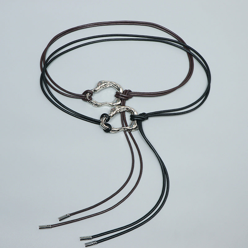 Simple and Versatile Leather Waist Rope-consonak