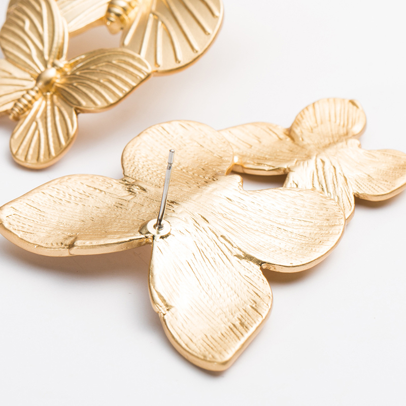 Metallic Two Butterfly Earrings-consonak