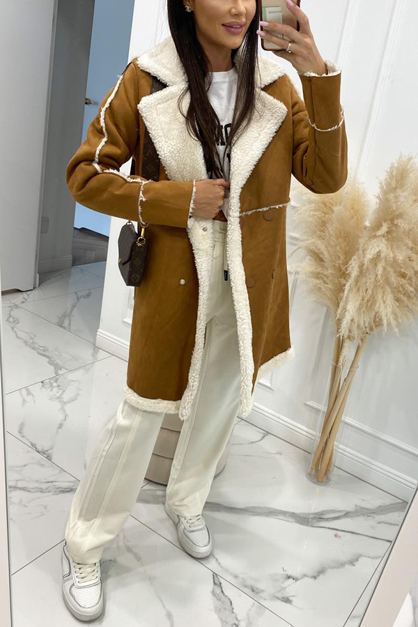 Fashionable Lamb Wool Patchwork Casual Jacket-consonak