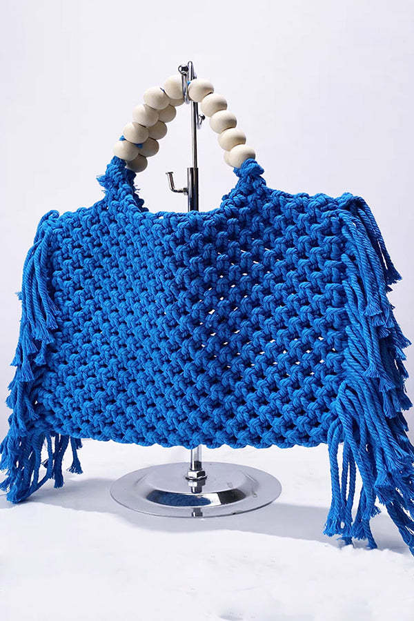 Fashion Woven Open Tassel Tote-consonak