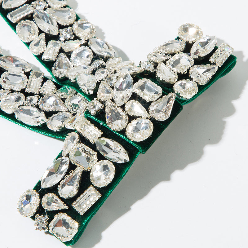 Luxurious Diamond-filled Velvet Bow Spring Clip Headdress-consonak