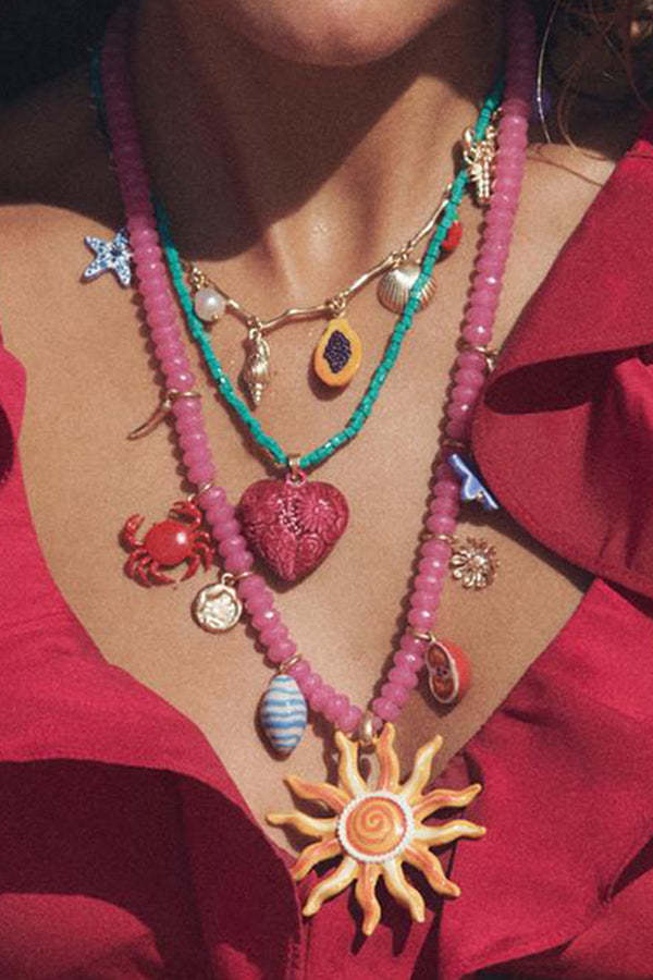 Bohemian Ocean Style Rice Bead Necklace-consonak