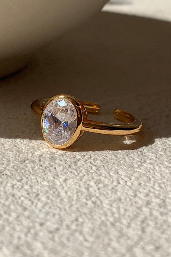 Elegant Silver-plated Diamond Open Ring-consonak