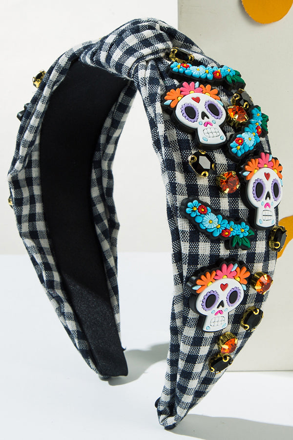 Halloween Spooky Pumpkin Skull Fabric Hair Accessory-consonak