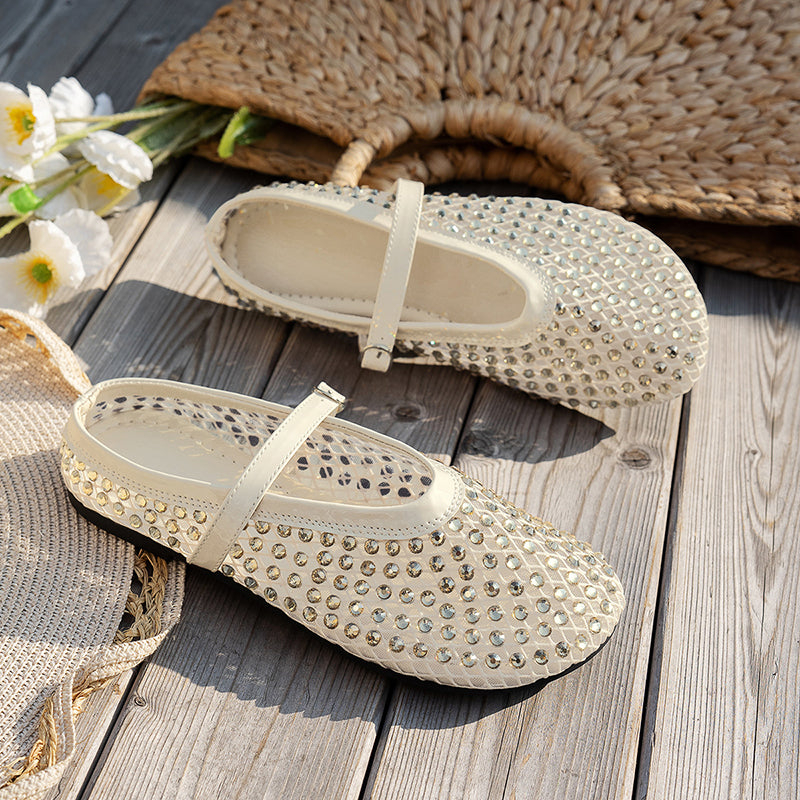 Fashionable Rhinestone Elegant French Buckle Sandals-consonak