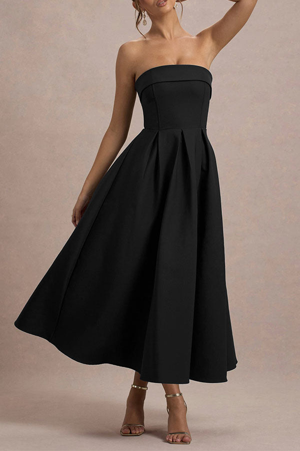 Celine Strapless Midi Dress-Consonak