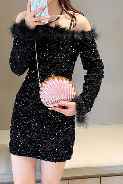 Fashionable and Elegant Chain Lock Shell Bag-consonak