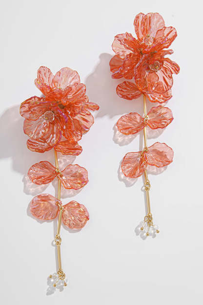 Fashionable Tassel Floral Mermaid Pearlescent Earrings-consonak