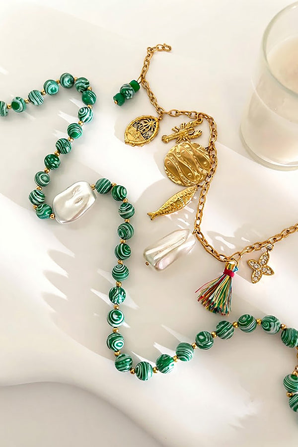 Bohemian Multi-pendant Beaded Necklace-Consonak