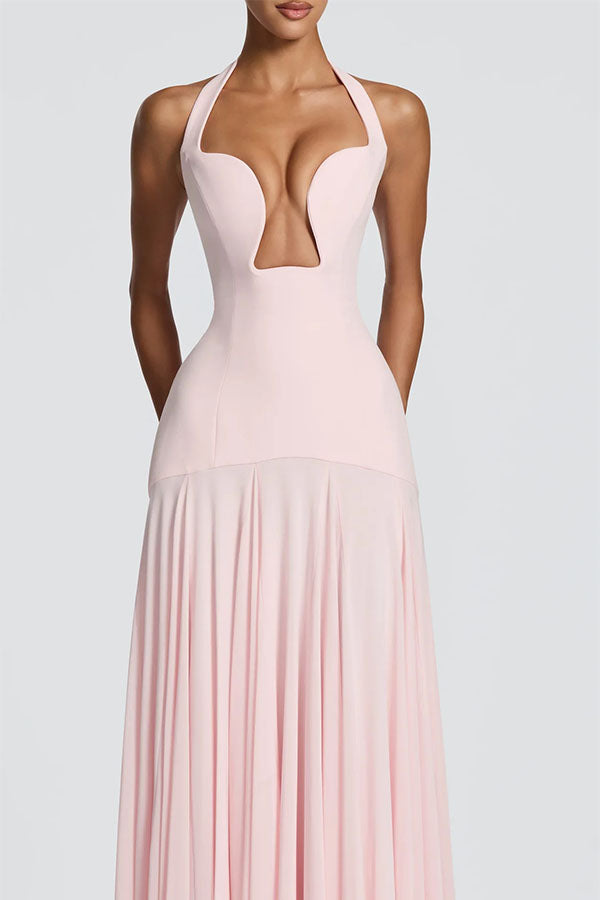 Seraphina Deep V Maxi Dress-Consonak